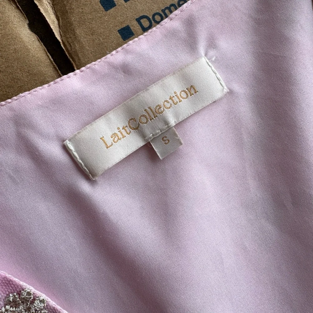 Lait Collection Divia Floral Georgette Midi Dress in Carnation Pink - Picture 4 of 11